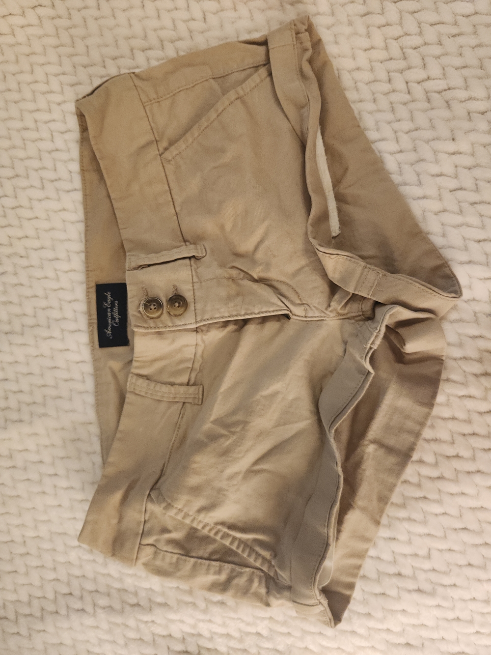 American Eagle Outfitters Khaki Stretch Shorts - Beige